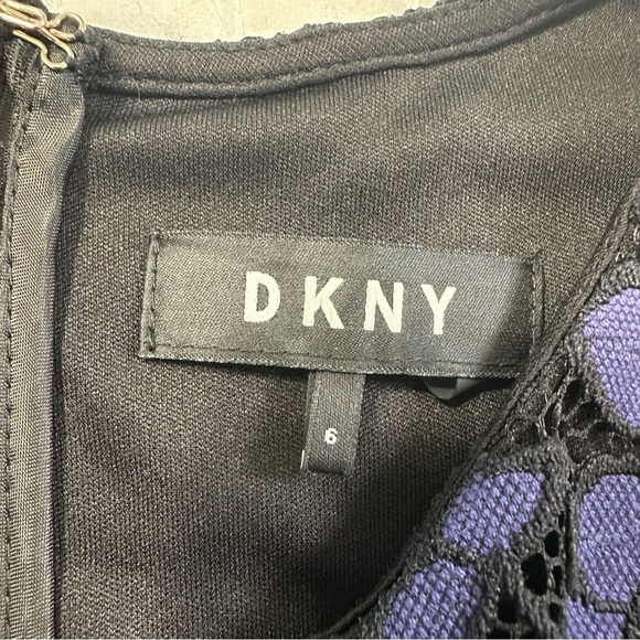 DKNY Elegant Floral Lace Long Sleeve Dress in Purple - Picture 12 of 15